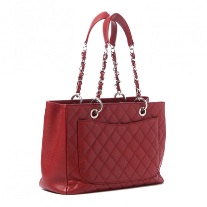 Chanel Caviar Quilted Grand Shopping Tote GST Red 2 of 9