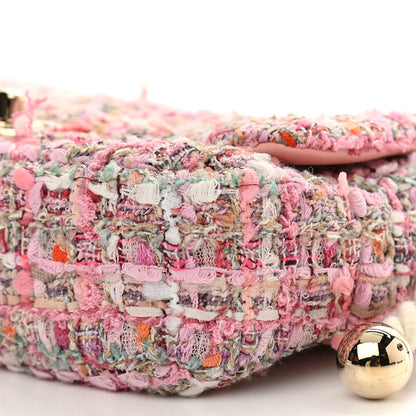 Chanel Tweed Mini Pearl Handle Flap Pink Beige Orange Ecru 10 of 11