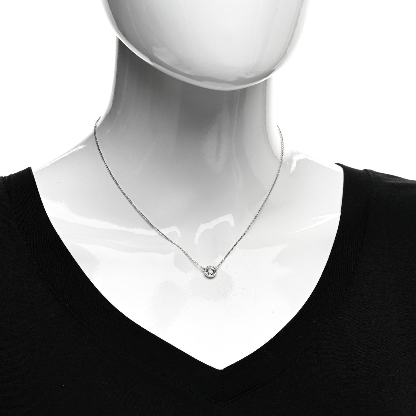 Platinum Diamond .71ct Elsa Peretti Diamonds by the Yard Pendant Necklace