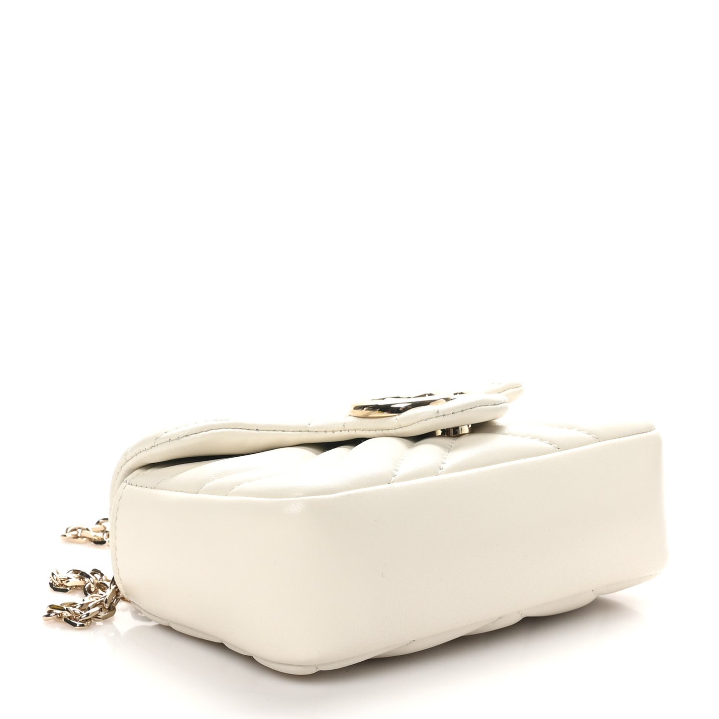 Lambskin Matelasse Mini GG Marmont Shoulder Bag White