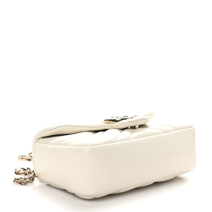 Gucci Lambskin Matelasse Mini GG Marmont Shoulder Bag White 4 of 10