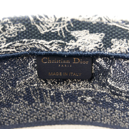 Christian Dior Canvas Embroidered Medium Toile De Jouy Reverse Book Tote Blue 6 of 10