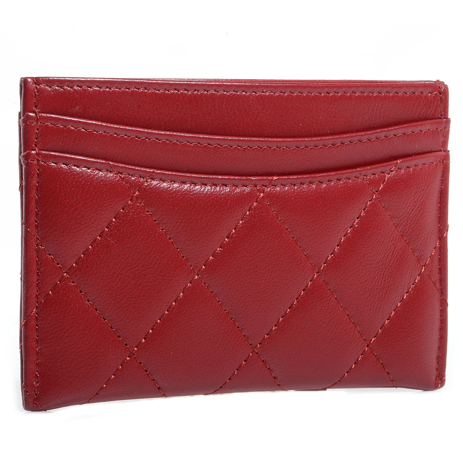 Chanel Lambskin Quilted Card Holder Red 3 of 8