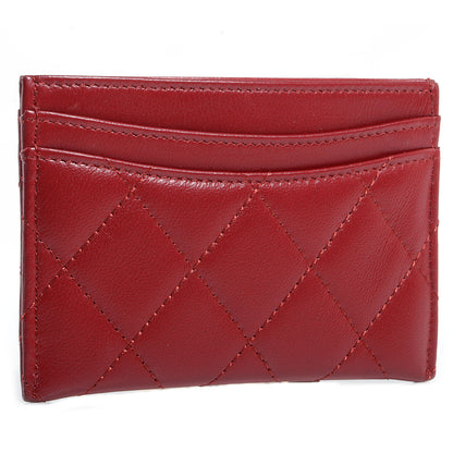 Chanel Lambskin Quilted Card Holder Red 3 of 8