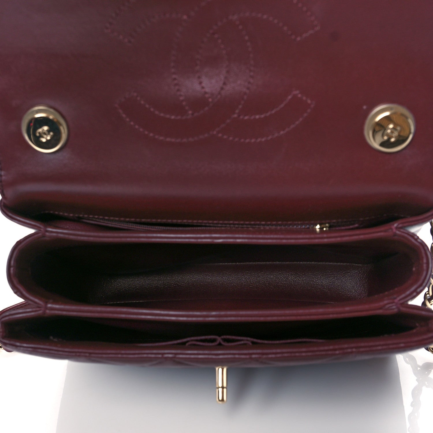 Chanel Lambskin Quilted Small Trendy CC Flap Dual Handle Bag Burgundy 5 of 10