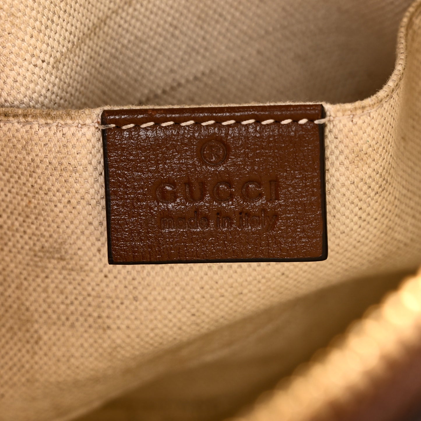 GG Supreme Monogram Azalea Calfskin Mini Horsebit 1955 Top Handle Bag Beige Ebony Brown Sugar