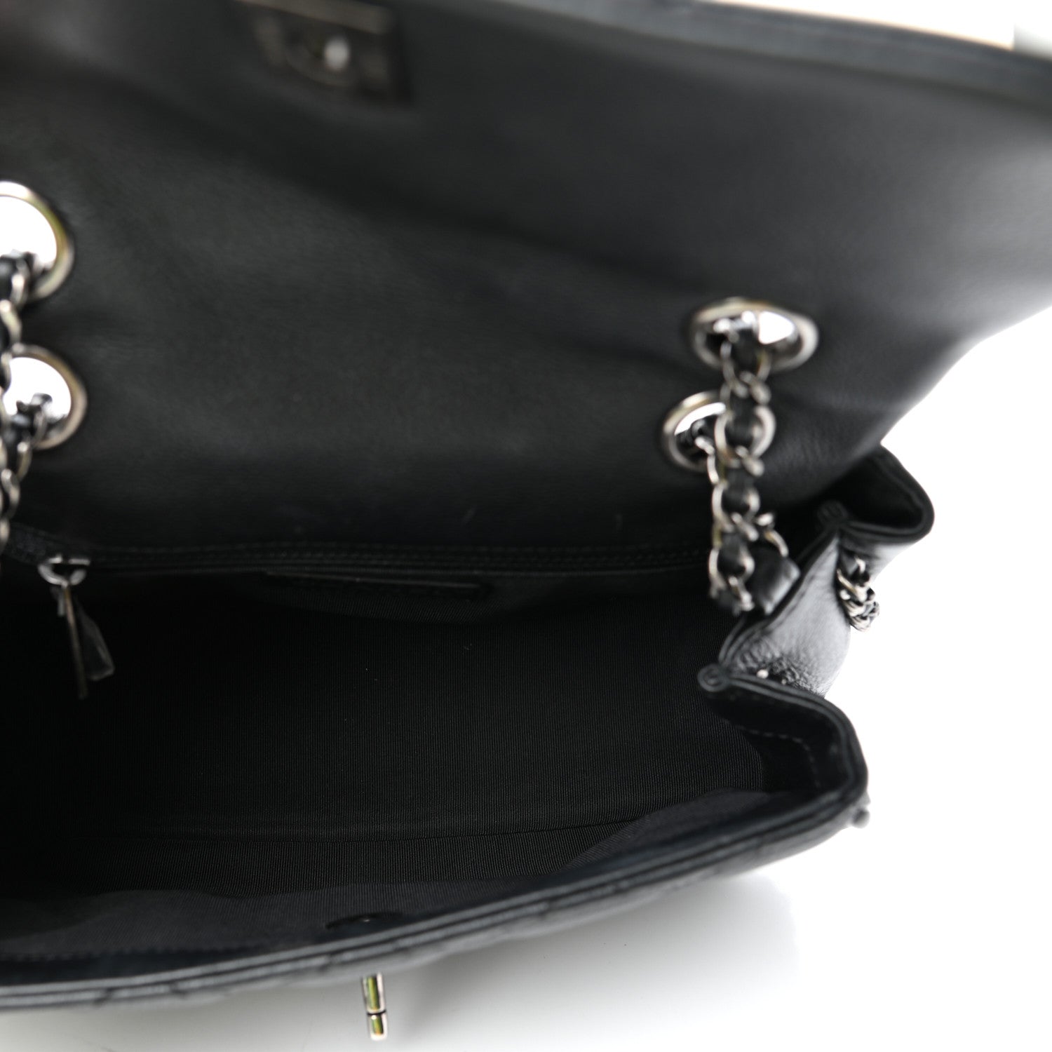 Chanel Calfskin Quilted Small Frame In Chain Flap Black 5 of 10