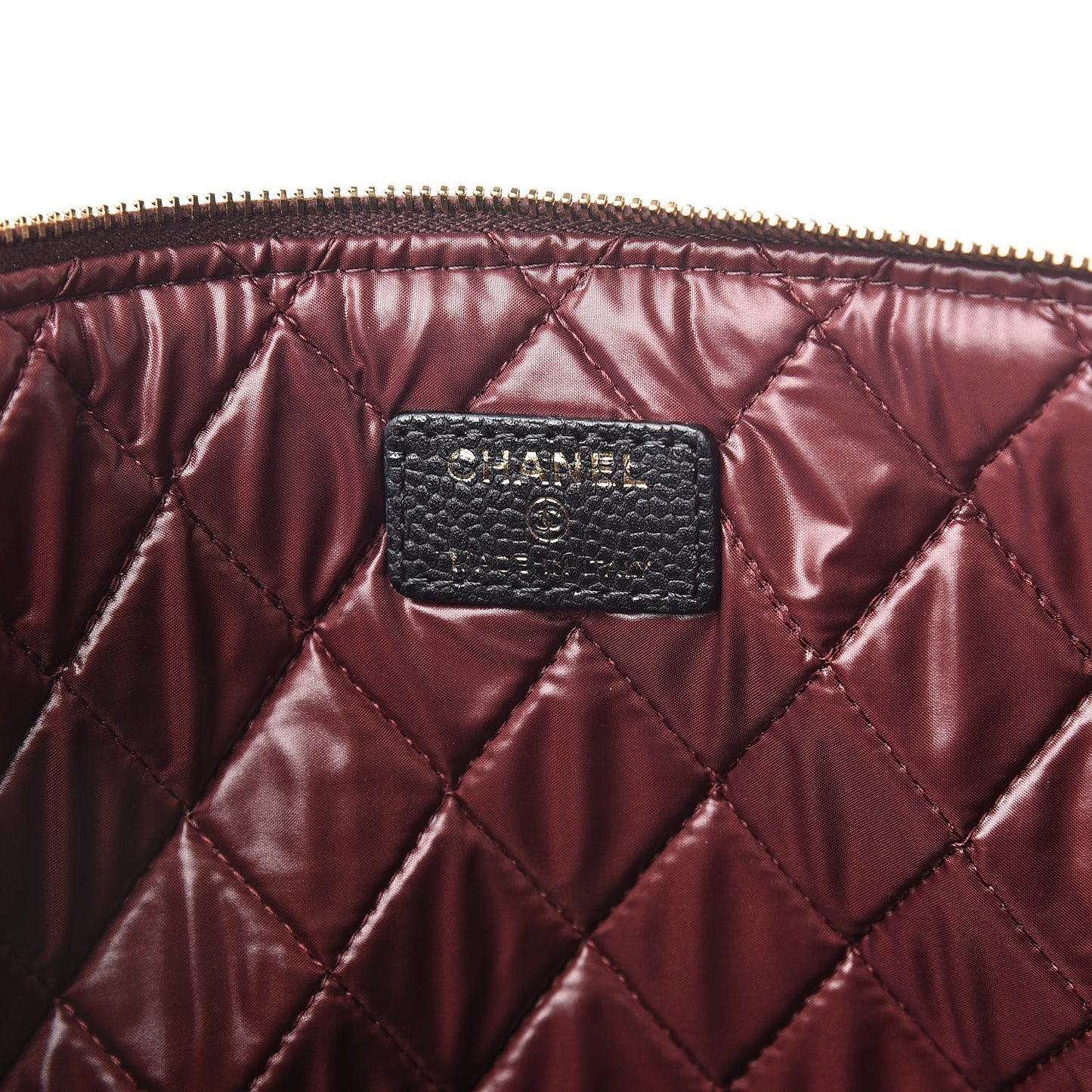 Caviar Quilted Large Cosmetic Case Black
