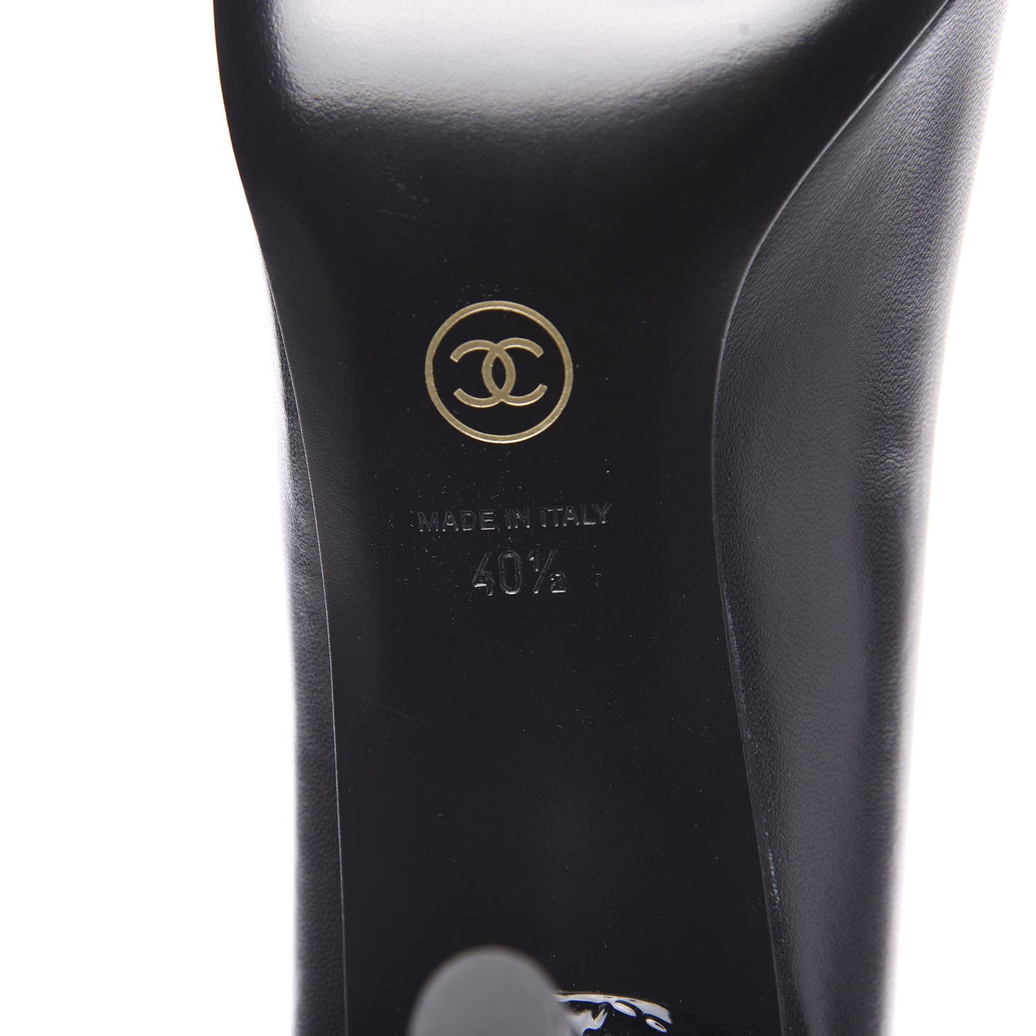 Chanel Lambskin Calfskin Patent Cap Toe CC Pumps 40.5 Black 6 of 12