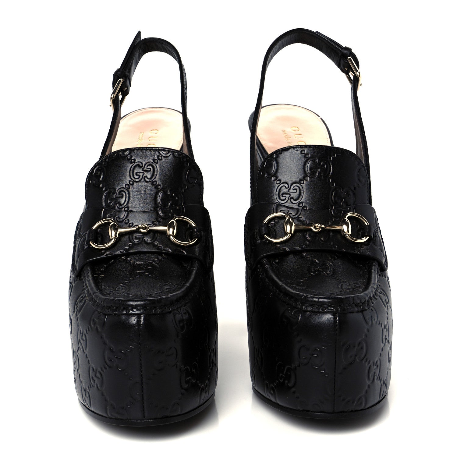 Gucci Guccissima Horsebit Platform 70/160mm Slingback Mules 39 Black 3 of 10