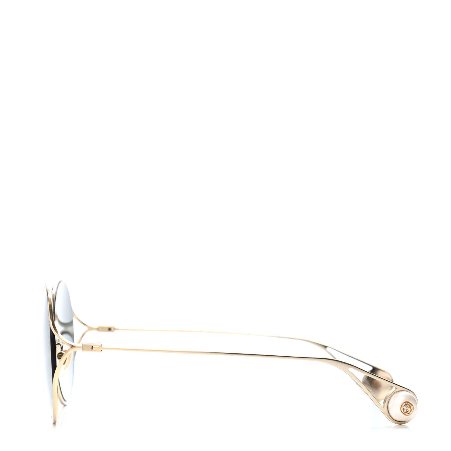 Gucci Round Pearl Tip Sunglasses GG0253S Gold 3 of 4