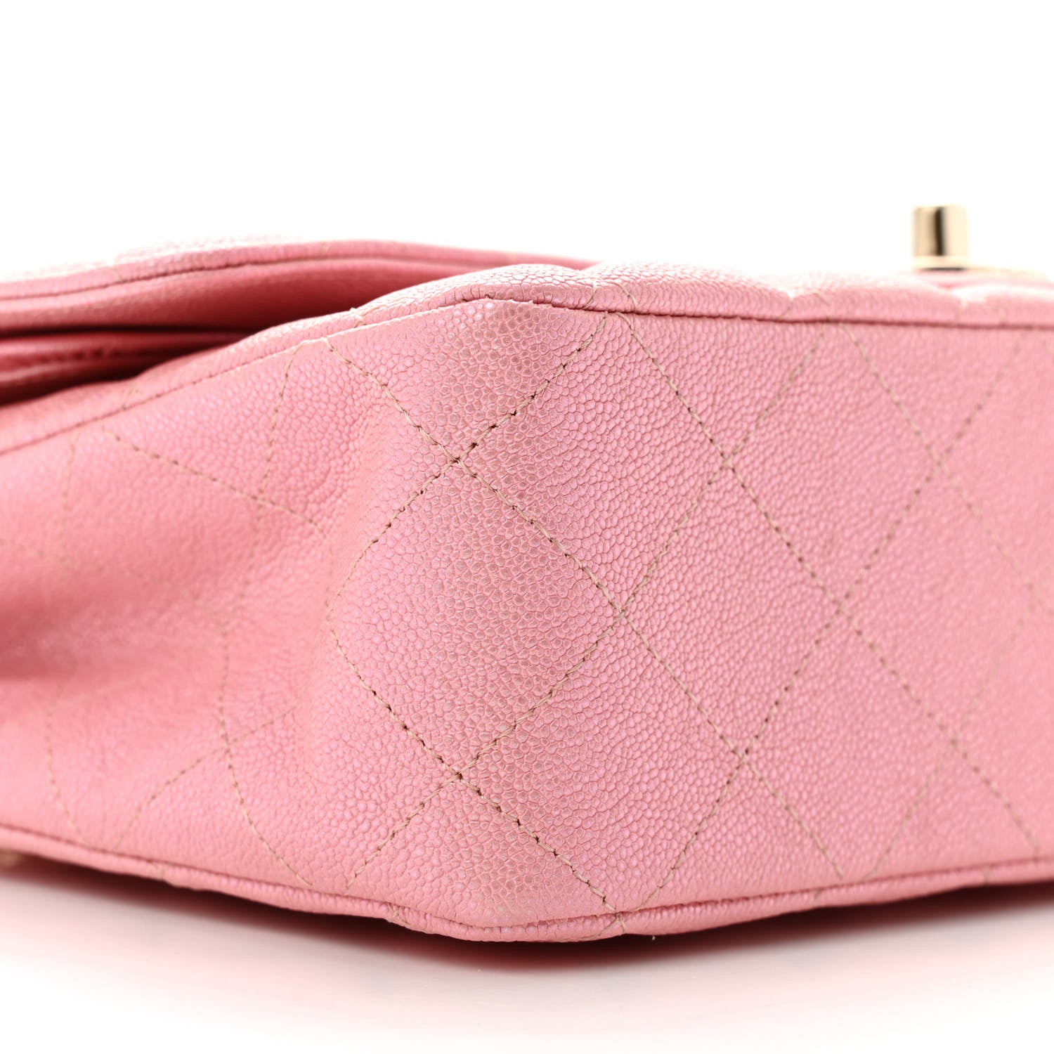 Chanel Iridescent Caviar Quilted Medium Double Flap Rose Pink 9 of 10