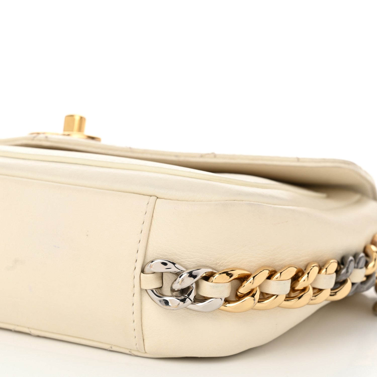 Chanel Calfskin Stitched Small Precious Union Flap Bag White 10 of 10