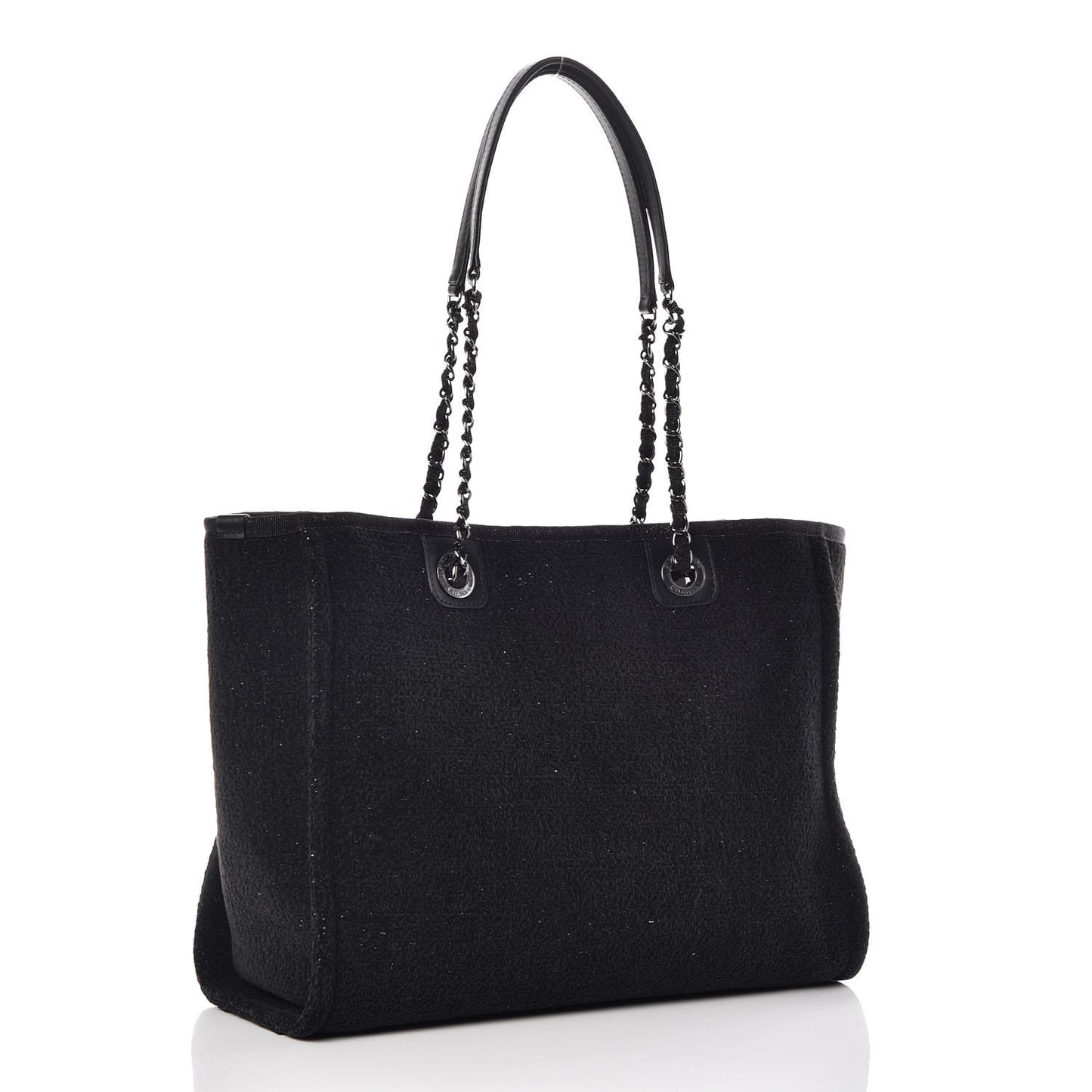 Lurex Boucle Small Deauville Tote Black