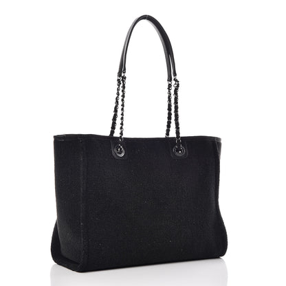 Chanel Lurex Boucle Small Deauville Tote Black 3 of 10
