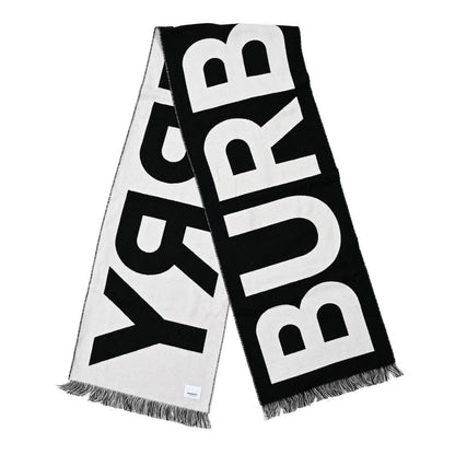 Burberry Wool Logo Football Scarf Black 2 of 4