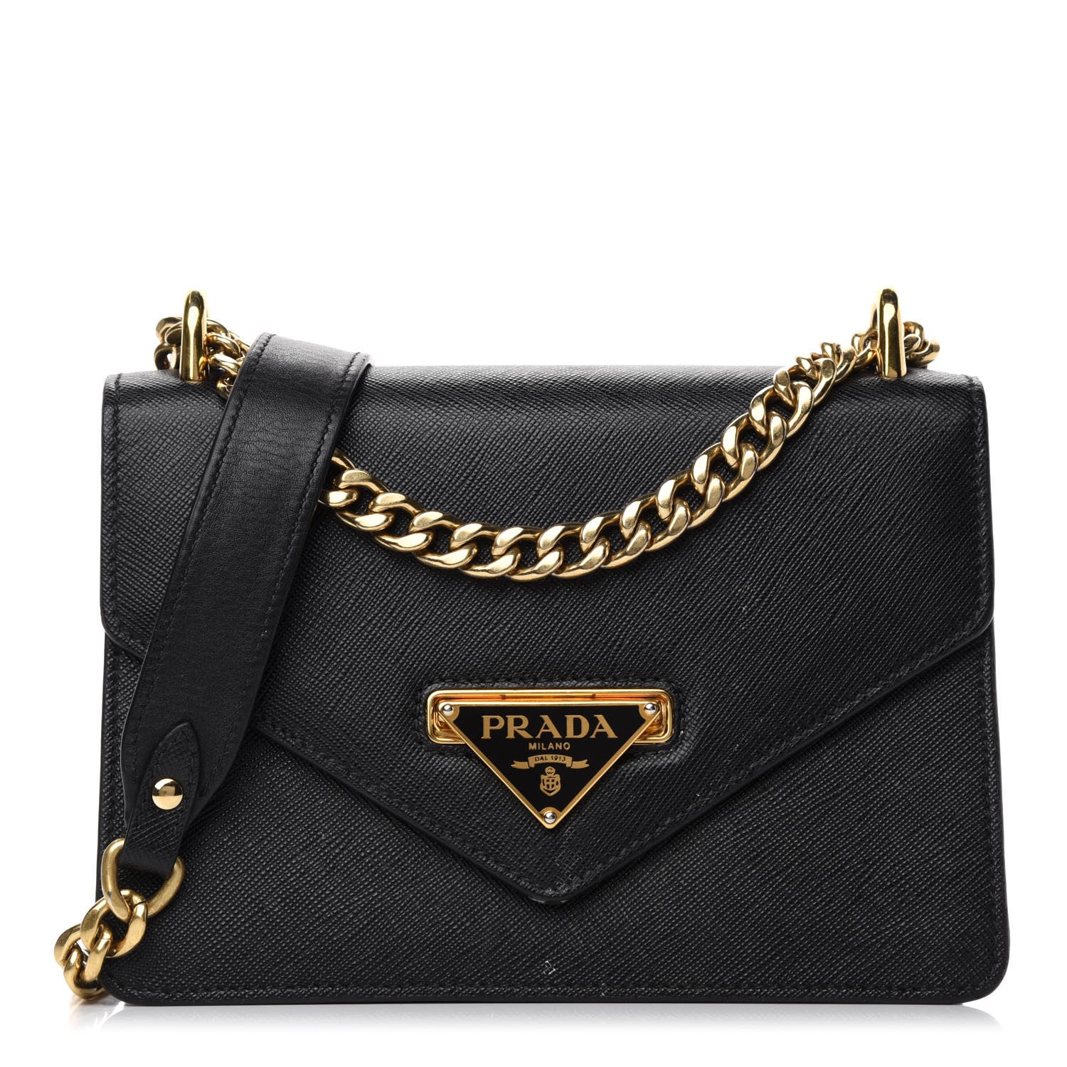 Prada Saffiano Lux Crossbody Bag Black 1 of 14