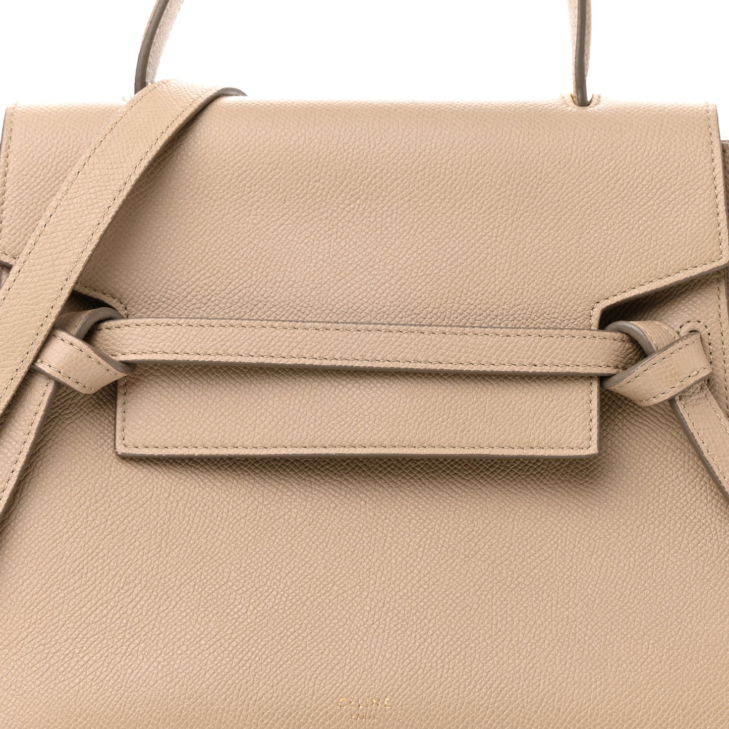 Grained Calfskin Micro Belt Bag Light Taupe