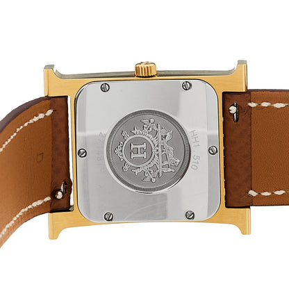 Hermes Stainless Steel Epsom 26mm Heure H Hour Quartz Watch Gold 4 of 5