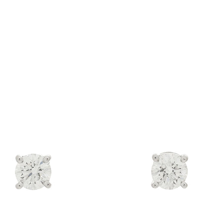 Tiffany Platinum Diamond 1.21ctw Solitaire Earrings 1 of 4