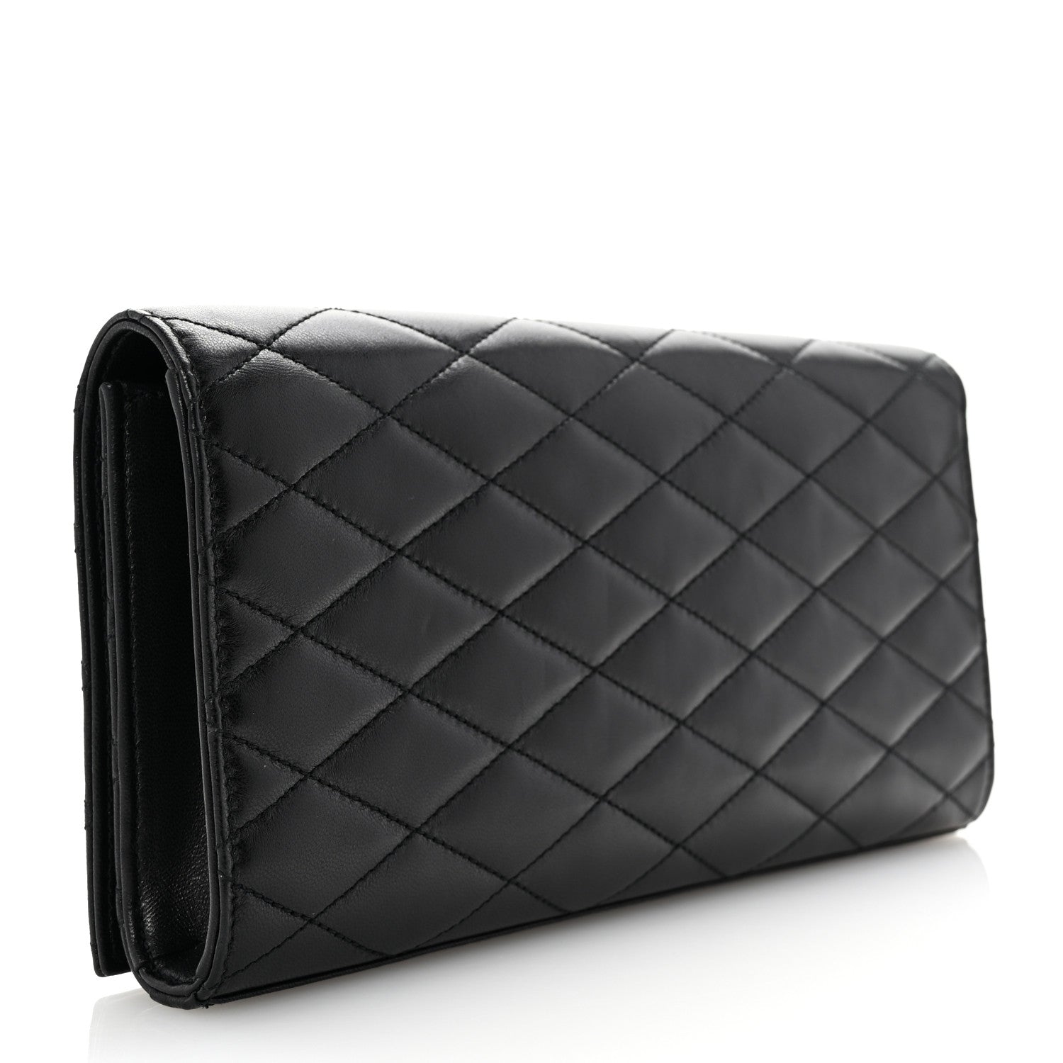Saint Laurent Lambskin Quilted Kate Clutch Black 3 of 9