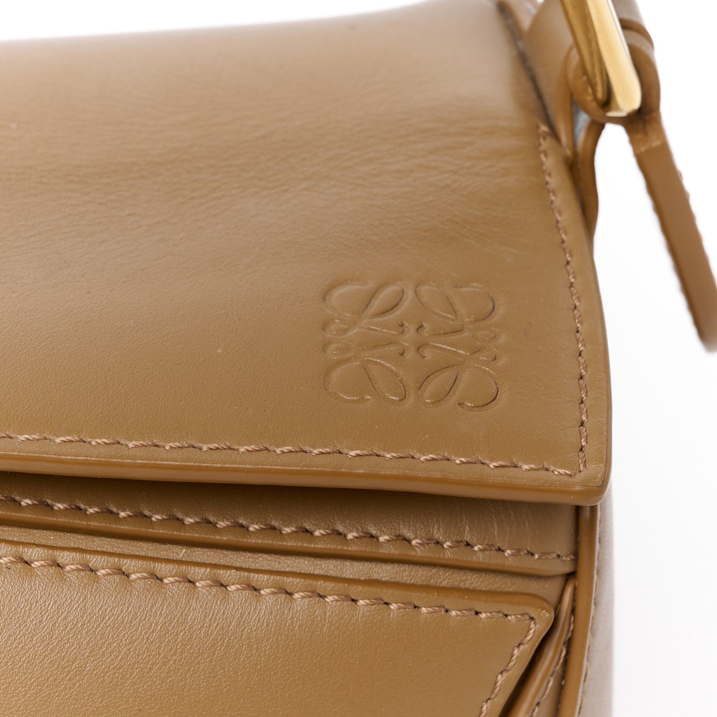 Satin Calfskin Small Puzzle Bag Oak