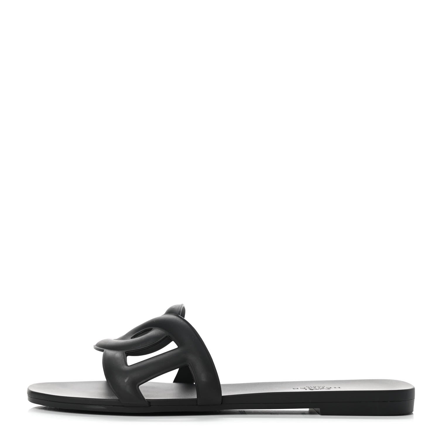 Hermes Rubber Aloha Sandals 37 Black 1 of 8