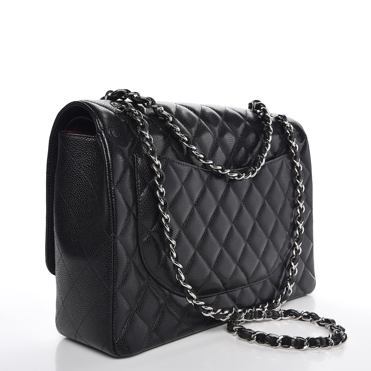 Caviar Quilted Maxi Double Flap Black
