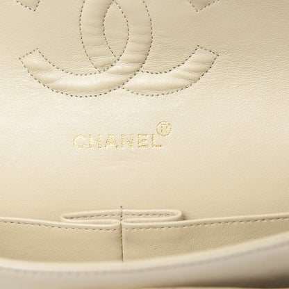 Chanel Lambskin Chevron Quilted Medium Double Flap Beige 6 of 24