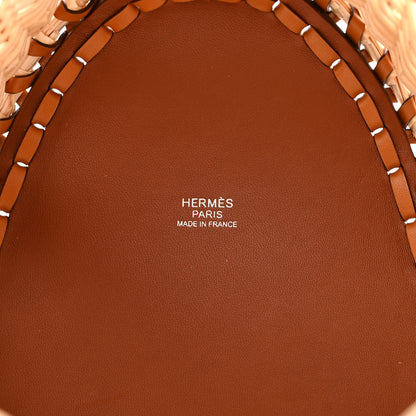 Hermes Butler Calfskin Wicker Sabot Picnic Bag Naturel Fauve 6 of 11