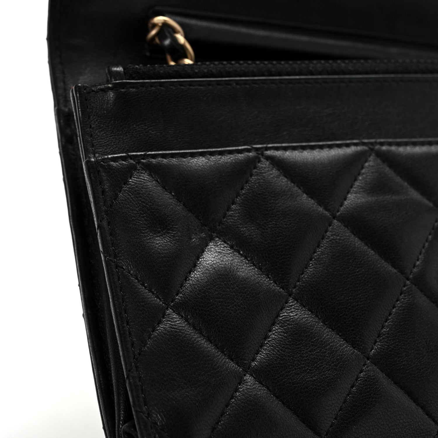 Chanel Lambskin Quilted Wallet On Chain WOC Black 12 of 13