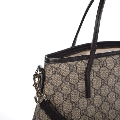 Gucci GG Supreme Monogram Small Zippered Tote Dark Brown 11 of 14