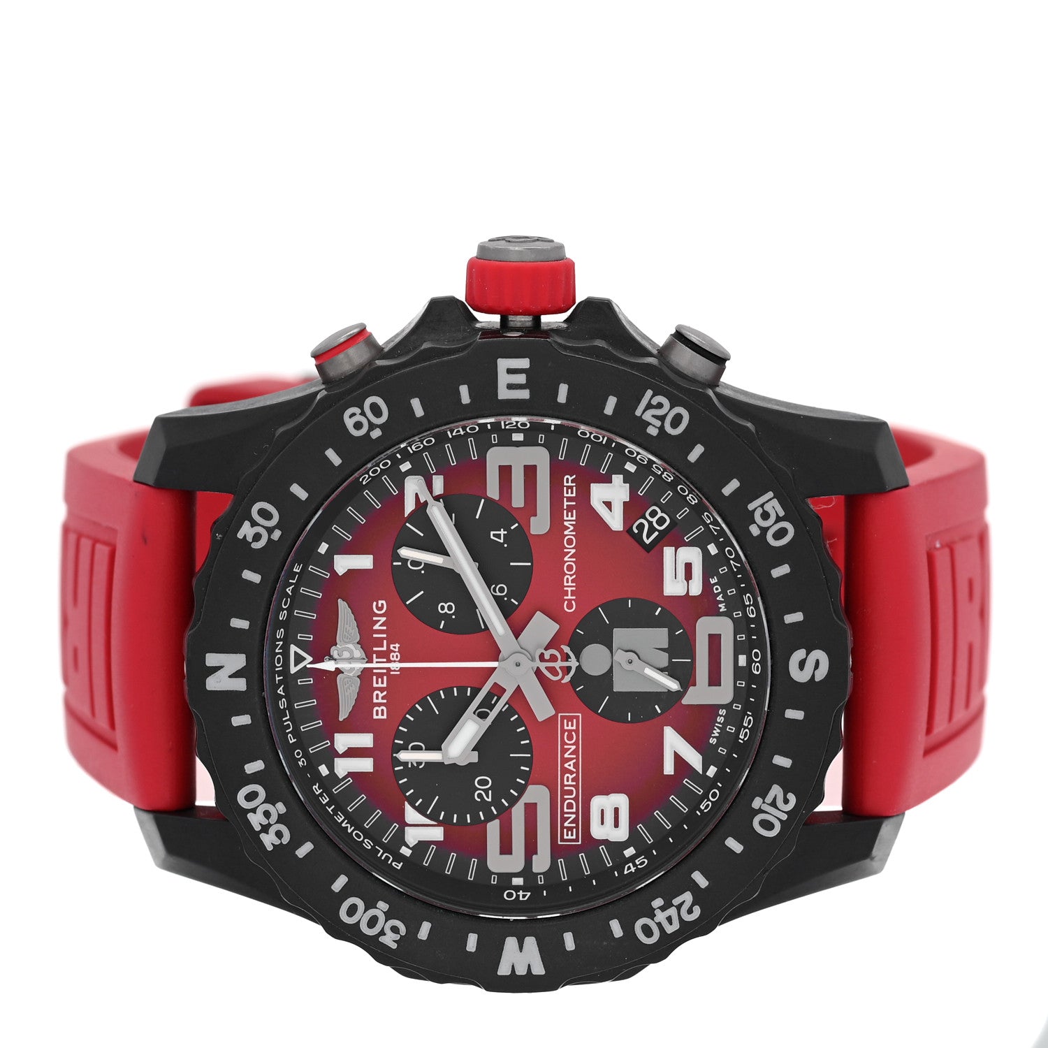 Breitling Breitlight Rubber 44mm Endurance Pro Ironman Chronograph Quartz Watch Red X82310 2 of 5