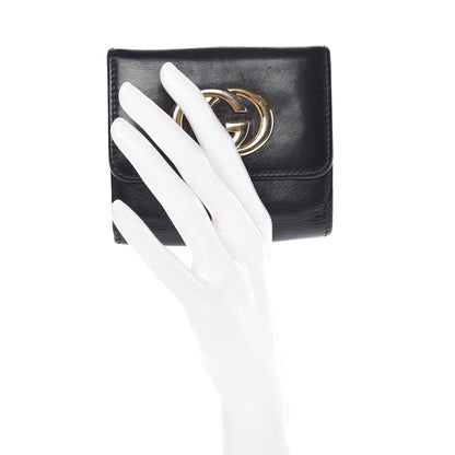 Gucci Calfskin Interlocking G French Wallet Black 2 of 11