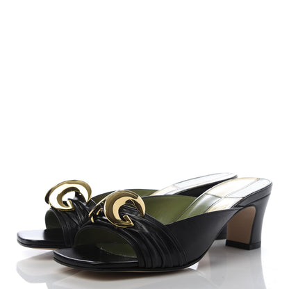 Gucci Malaga Kid Half Moon GG Square Toe Slide Sandals 36 Black 3 of 10