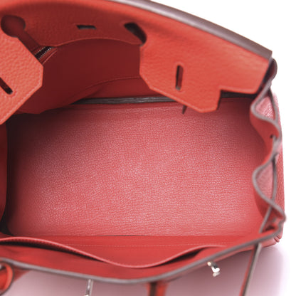 Hermes Taurillon Clemence Birkin 30 Rouge Pivoine 5 of 12
