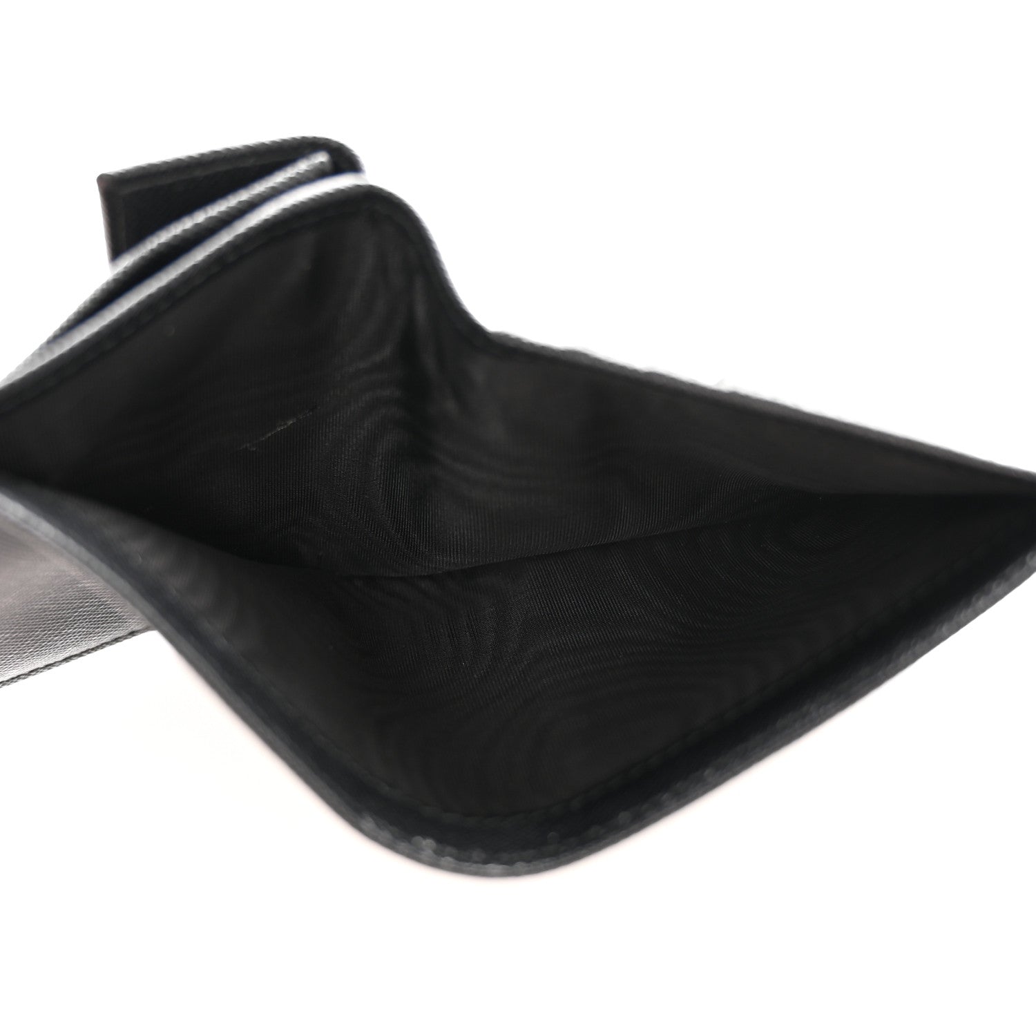 Prada Saffiano Triangle Bi-Fold Wallet Black 7 of 8