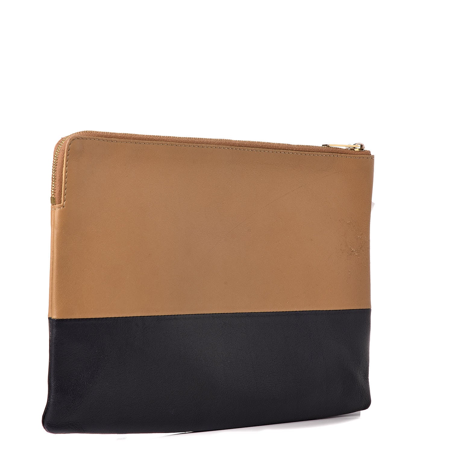 Celine Lambskin Bi-Color Solo Clutch Pouch Nude 3 of 17