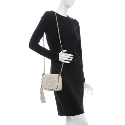 Gucci Pebbled Calfskin Small Soho Flap Crossbody Off White 2 of 8