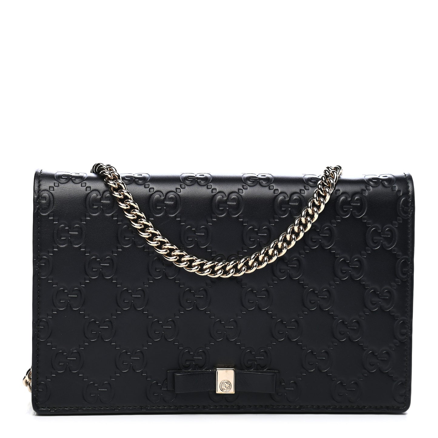 Guccissima Signature Bowy Chain Wallet Black