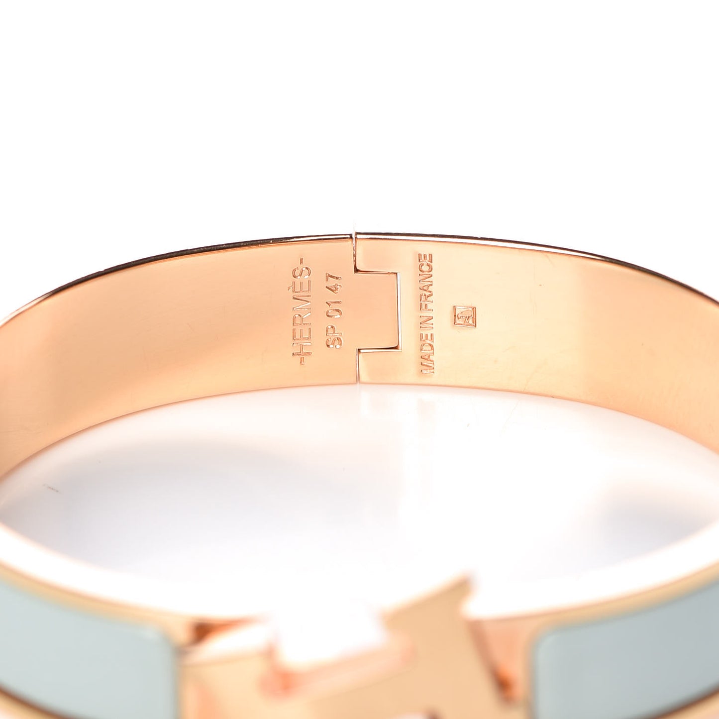 Enamel Narrow Clic Clac H Bracelet PM Bleu Glacier