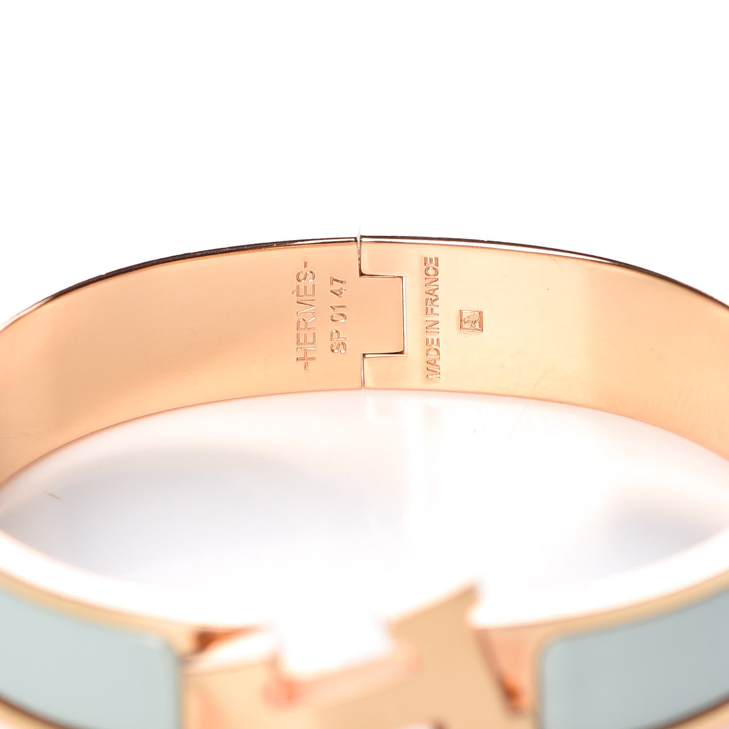 Hermes Enamel Narrow Clic Clac H Bracelet PM Bleu Glacier 5 of 6