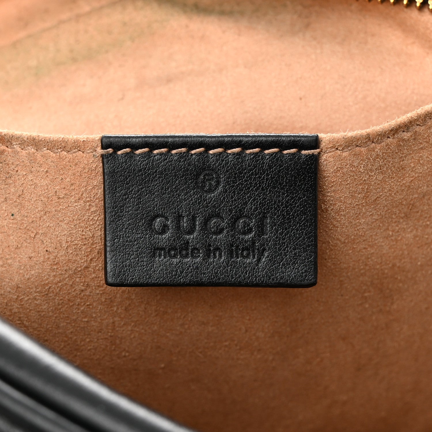 Gucci Calfskin Matelasse Small GG Marmont Chain Shoulder Bag Black 6 of 15