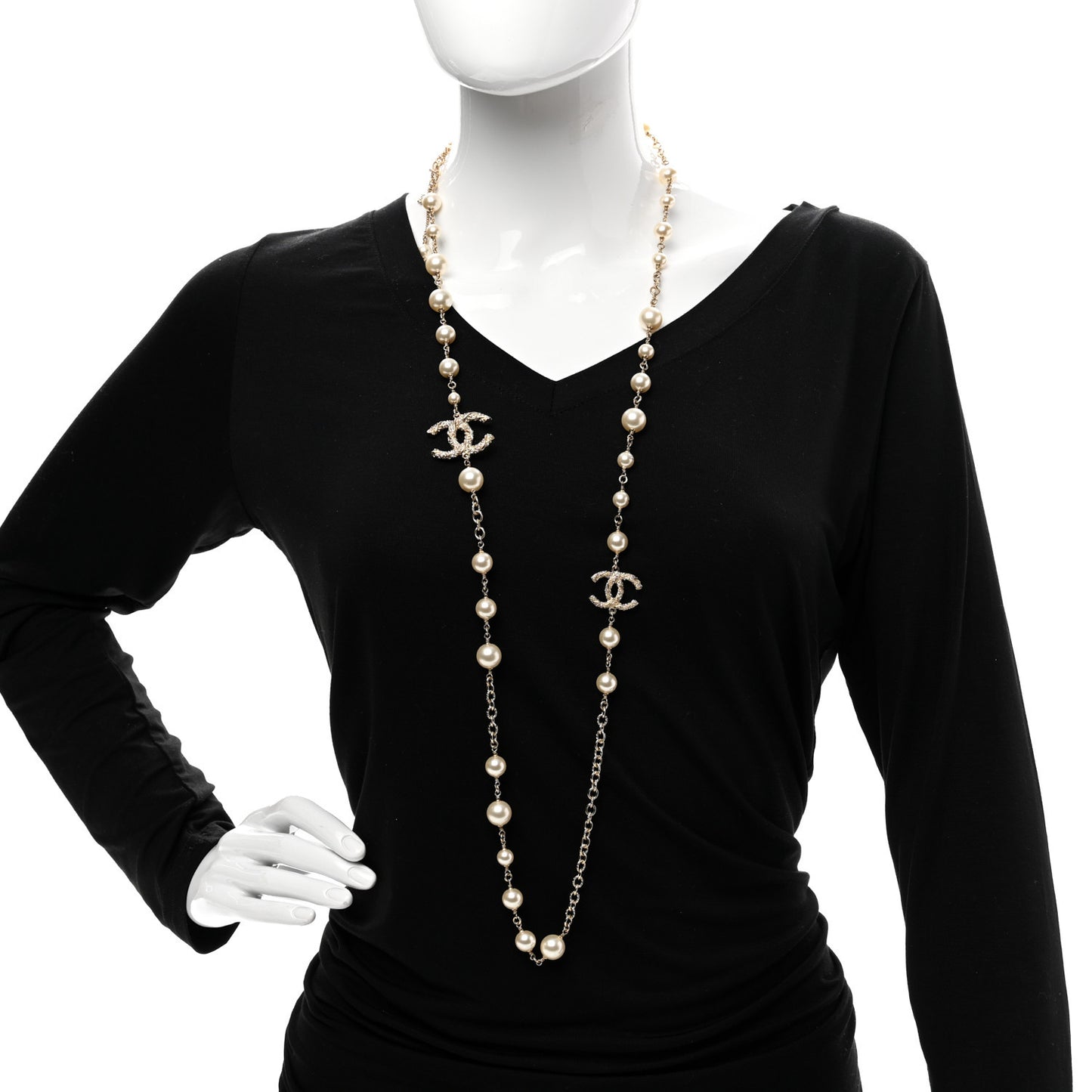 Pearl CC Necklace Light Gold