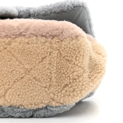 Chanel Shearling Sheepskin Single Flap Gray Pink Beige 10 of 14