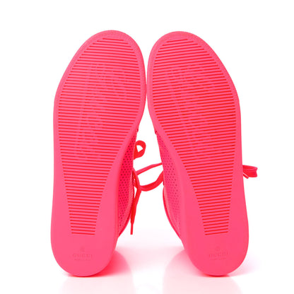 Gucci Calfskin Coda High Top Sneakers 36.5 Neon Pink 5 of 8