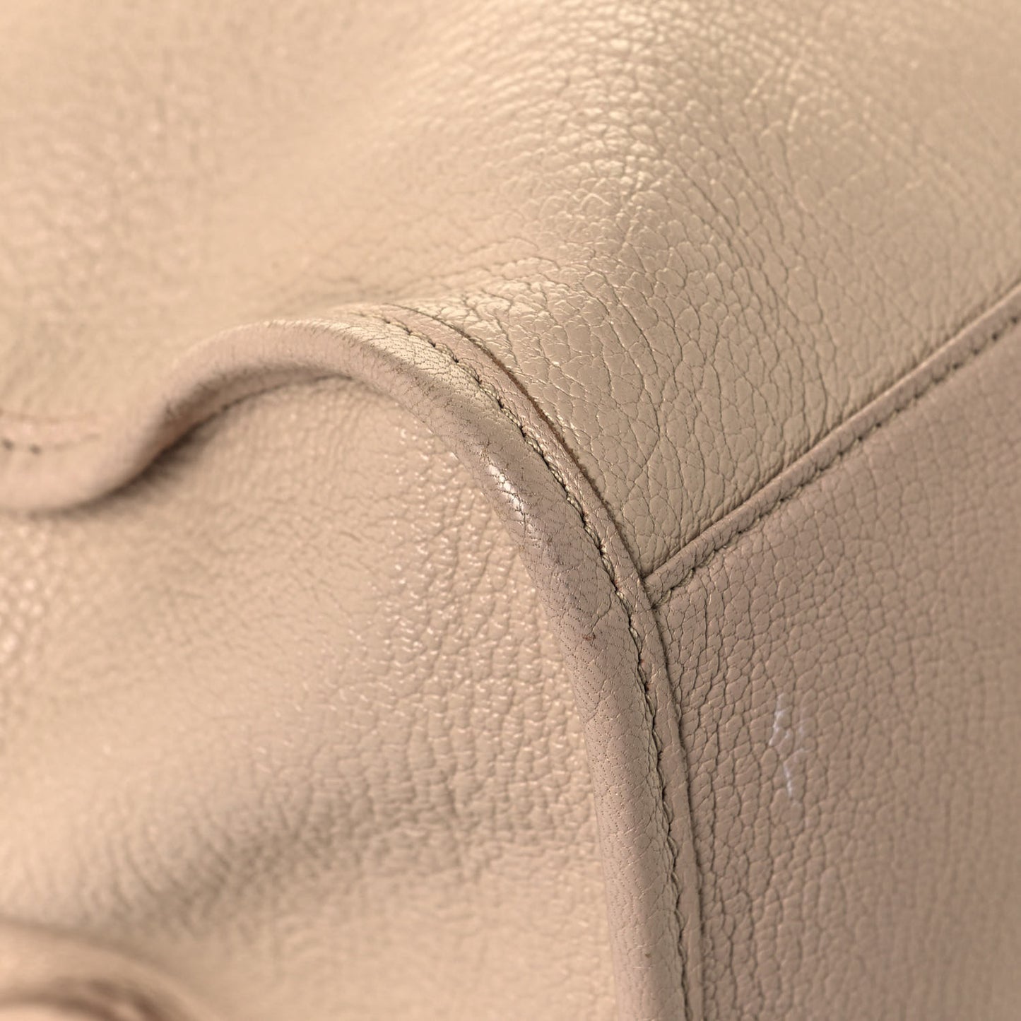 Chevre Silver Metallic Edge Hardware City Beige Tapioca