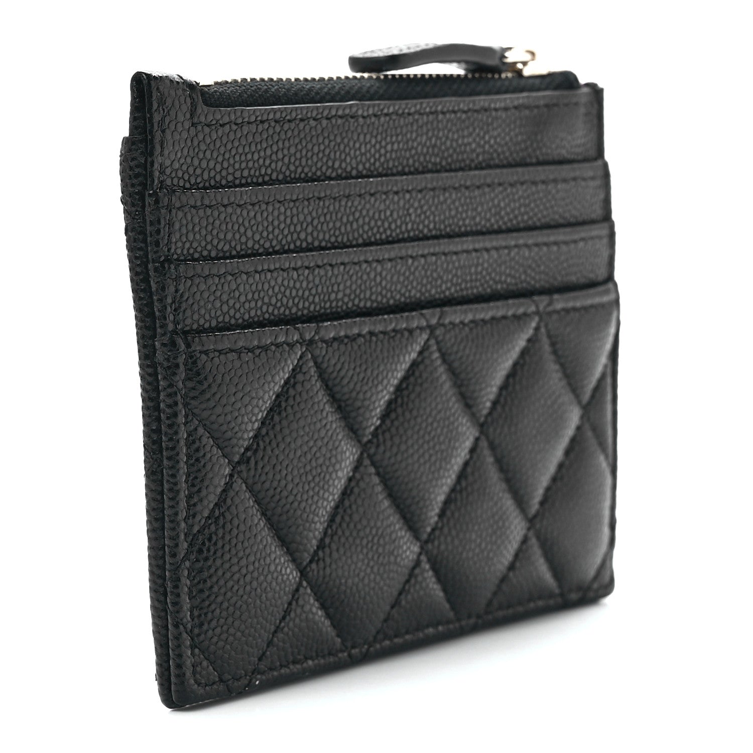 Chanel Caviar Quilted CC Zip Card Holder Black 3 of 12