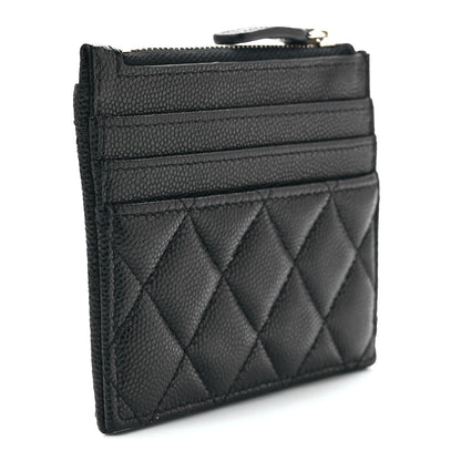 Chanel Caviar Quilted CC Zip Card Holder Black 3 of 12
