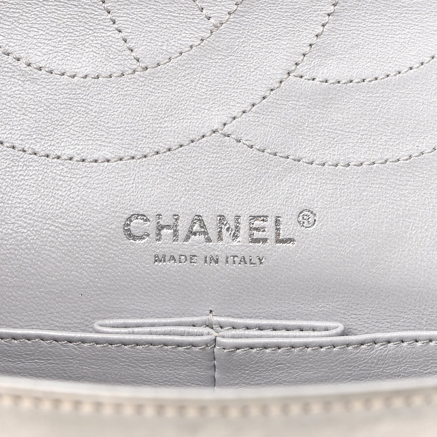Metallic Aged Calfskin Quilted 2.55 Reissue 227 Flap Silver